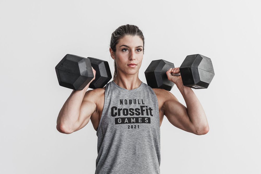 NOBULL Majice Bez Rukava Ženske - Nobull Crossfit Games® 2021 High-Neck Sive (069184-SEW)